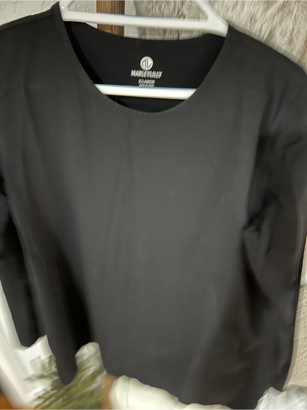 Marley Lilly Women's Black Crew Neck Top Tunic Tee❤️
